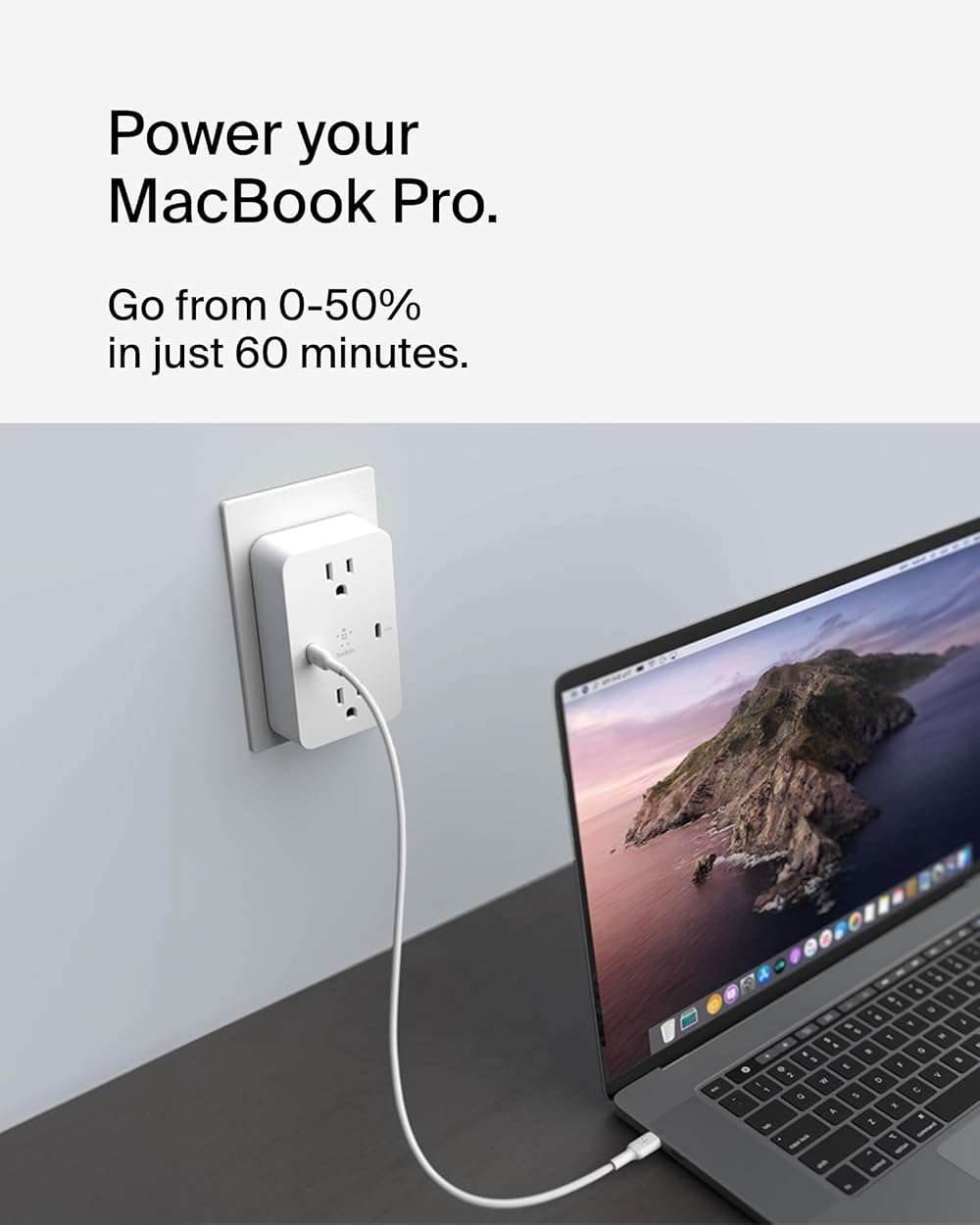 Belkin Multi-Outlet Extender, Fast Charging USB-C Plug Adapter - Safe Charge for MacBook Pro, Chromebook, Apple iPhone 17, Air, 16, 15, 14, Samsung Galaxy S25, Nintendo Switch 2, & More - White - Image 4