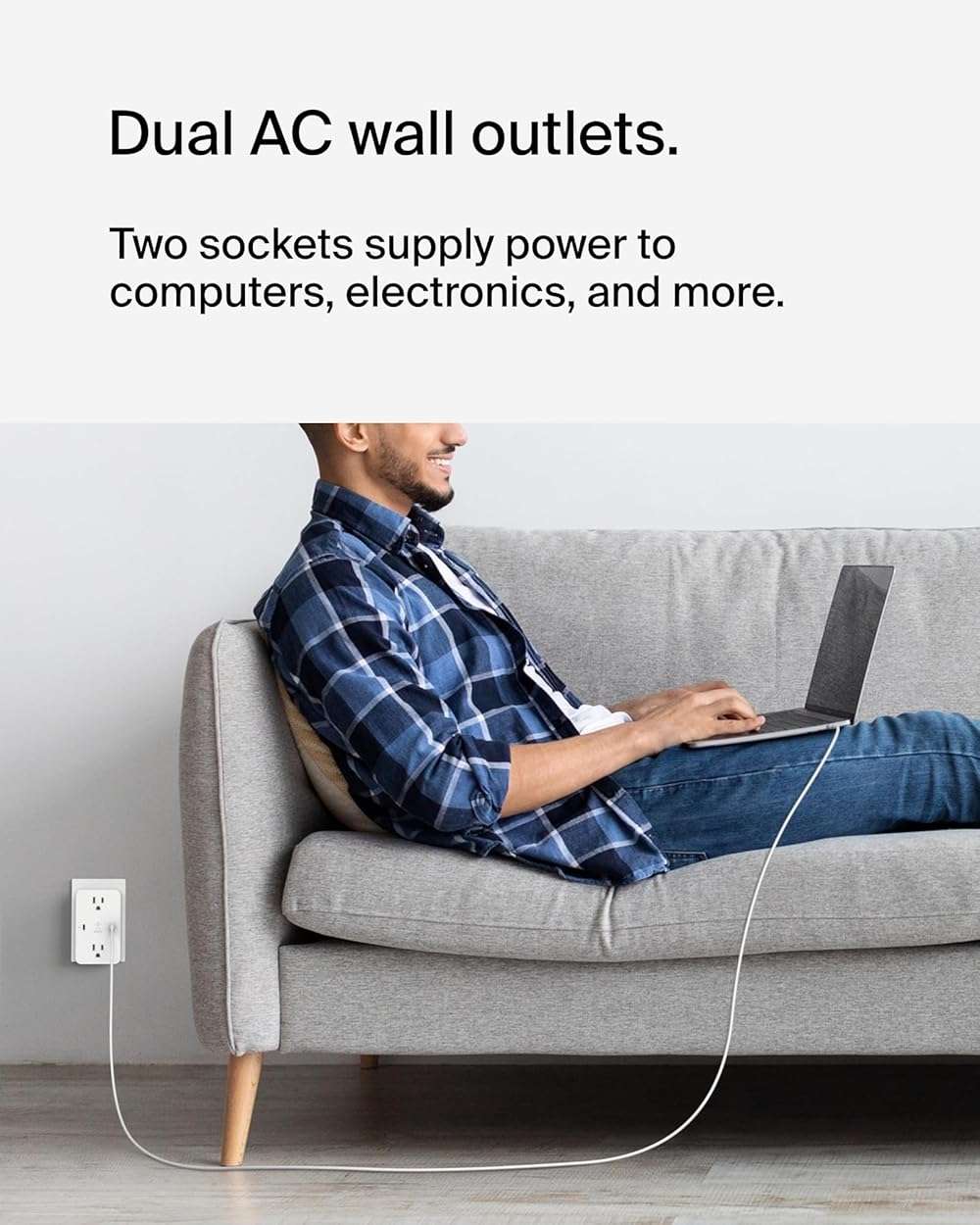 Belkin Multi-Outlet Extender, Fast Charging USB-C Plug Adapter - Safe Charge for MacBook Pro, Chromebook, Apple iPhone 17, Air, 16, 15, 14, Samsung Galaxy S25, Nintendo Switch 2, & More - White - Image 7