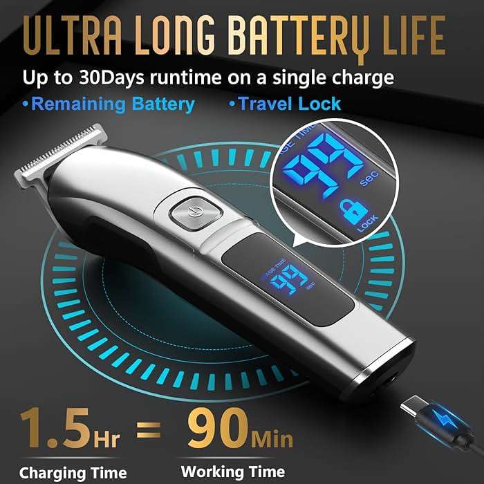 Ufree Beard Trimmer for Men, Waterproof Electric Razor for Nose, Body, Face & Mustache, Cordless Hair Clippers Shavers Grooming Kit, Gifts for Men Husband Father - Image 4