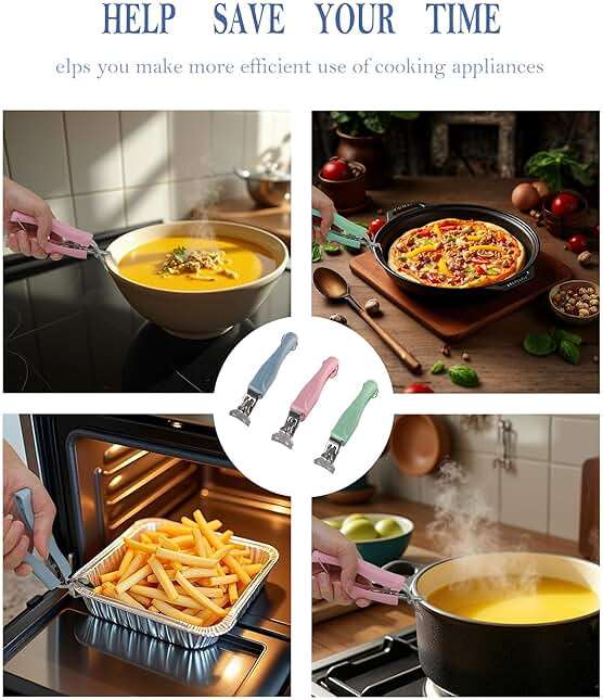 SPTECHMAKE Stainless Steel Anti-Scalding Hot Bowl Dish Plate Gripper Clips Tongs Clamp Holder for Moving Hot Plate or Bowls with Food Out from Instant Pot Microwave Oven (2, Green,Pink) - Image 5