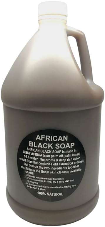 Liquid African Black Soap 1 Gallon - 100% Pure Natural Organic From Ghana | Body Wash, Face Cleanser, Hair Shampoo & Hand Soap Bulk - Image 1