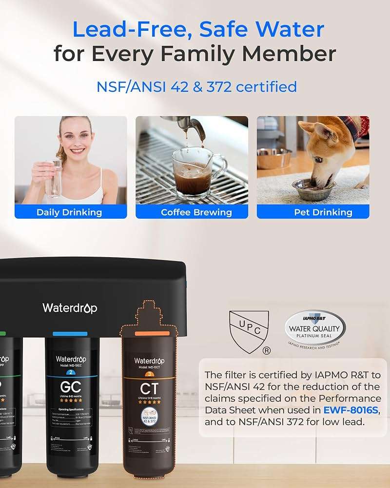 Waterdrop TSA 8 Layer Under Sink Water Filter System, Under Sink Water Filtration System, Reduces PFAS, PFOA/PFOS, Fluoride, Chlorine, Bad Taste & Odor, NSF/ANSI 42 Certified, Direct Connect to Faucet - Image 4