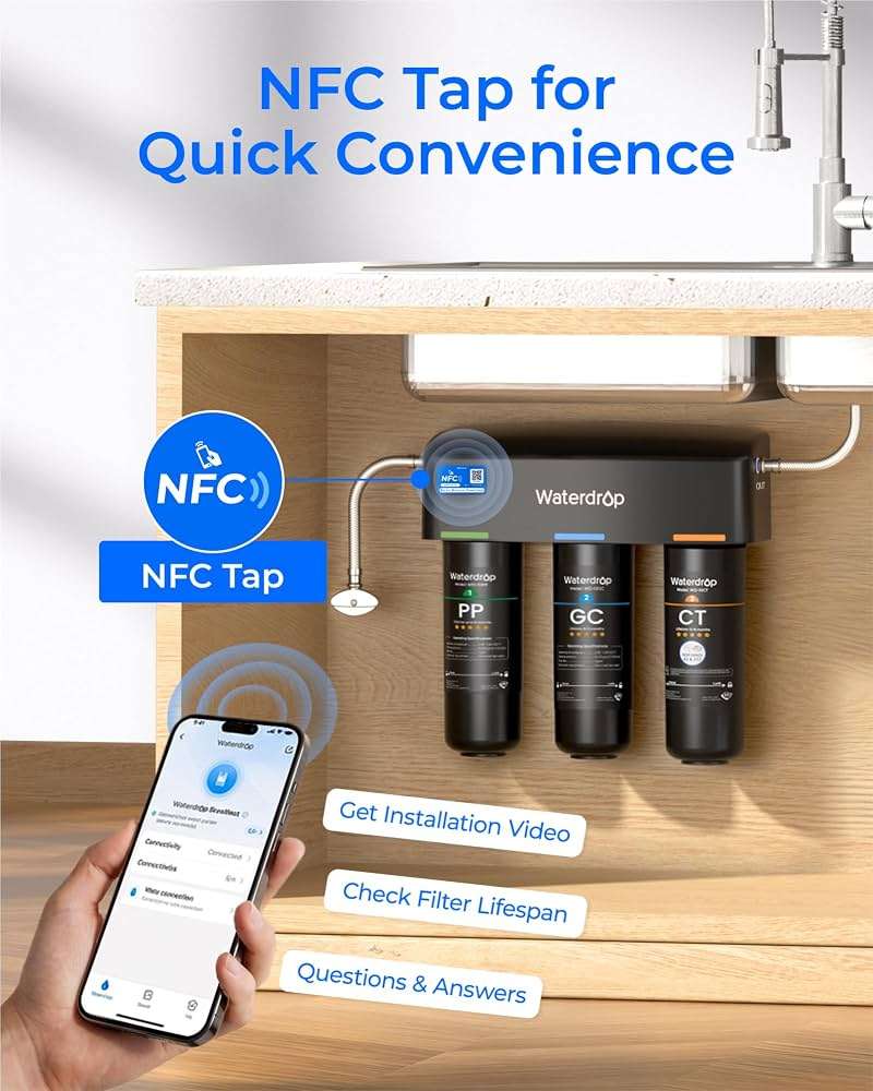 Waterdrop TSA 8 Layer Under Sink Water Filter System, Under Sink Water Filtration System, Reduces PFAS, PFOA/PFOS, Fluoride, Chlorine, Bad Taste & Odor, NSF/ANSI 42 Certified, Direct Connect to Faucet - Image 8