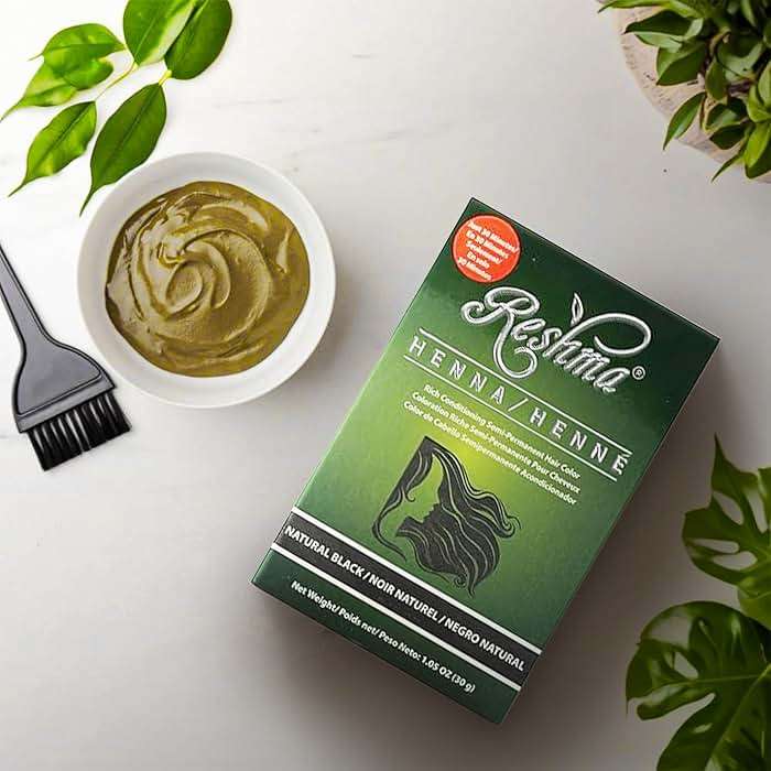 Reshma Beauty 30 Minute Henna Hair Color Infused with Plant - Based Lawsonia Inermis 100% Gray Coverage for Soft, Shiny Hair, Hair Dye—12.6 oz Pack of 12 (Black) - Image 6