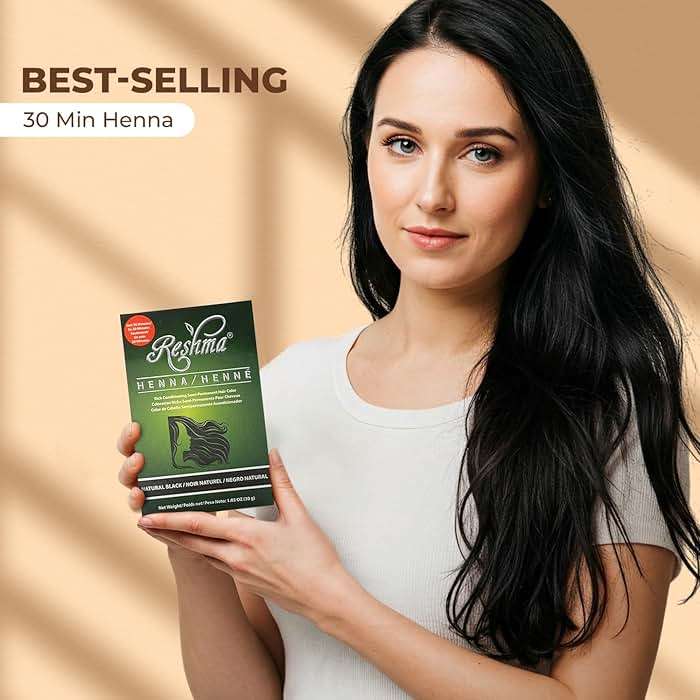 Reshma Beauty 30 Minute Henna Hair Color Infused with Plant - Based Lawsonia Inermis 100% Gray Coverage for Soft, Shiny Hair, Hair Dye—12.6 oz Pack of 12 (Black) - Image 7