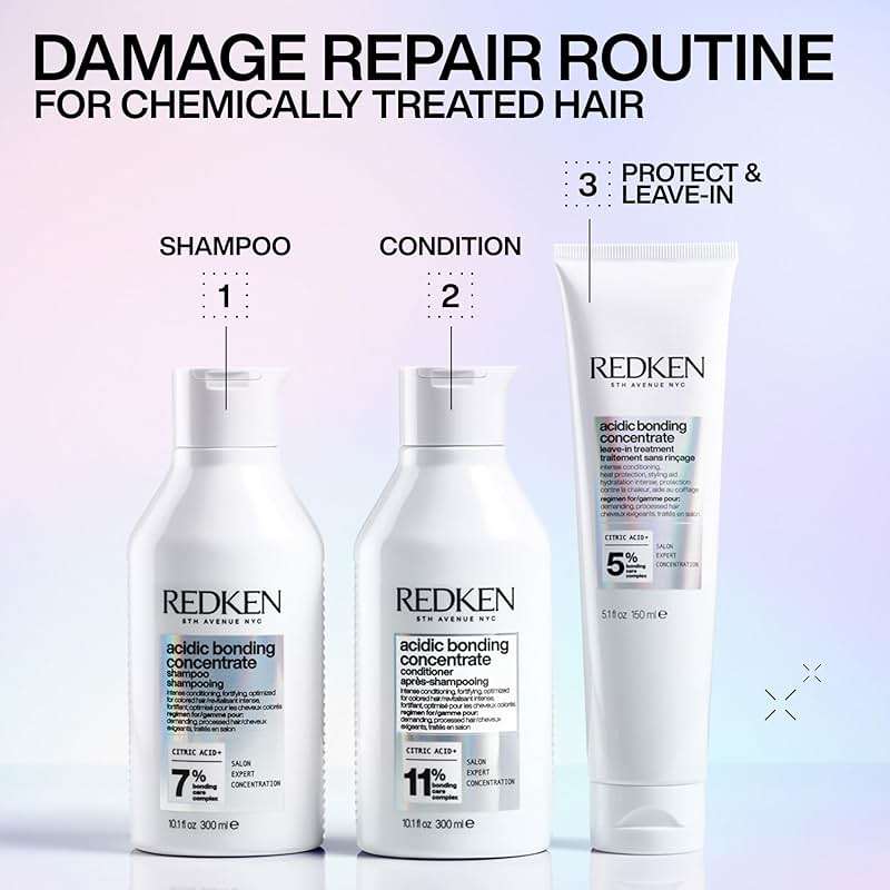 Redken Acidic Bonding Concentrate Shampoo For Damaged Hair Repair - Strengthens and Repairs Weak and Brittle Hair, Sulfate-Free, With Citric Acid - Image 6