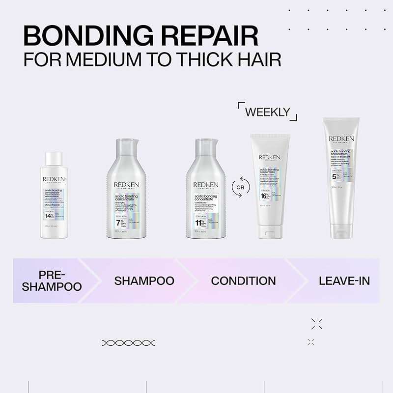 Redken Acidic Bonding Concentrate Shampoo For Damaged Hair Repair - Strengthens and Repairs Weak and Brittle Hair, Sulfate-Free, With Citric Acid - Image 8