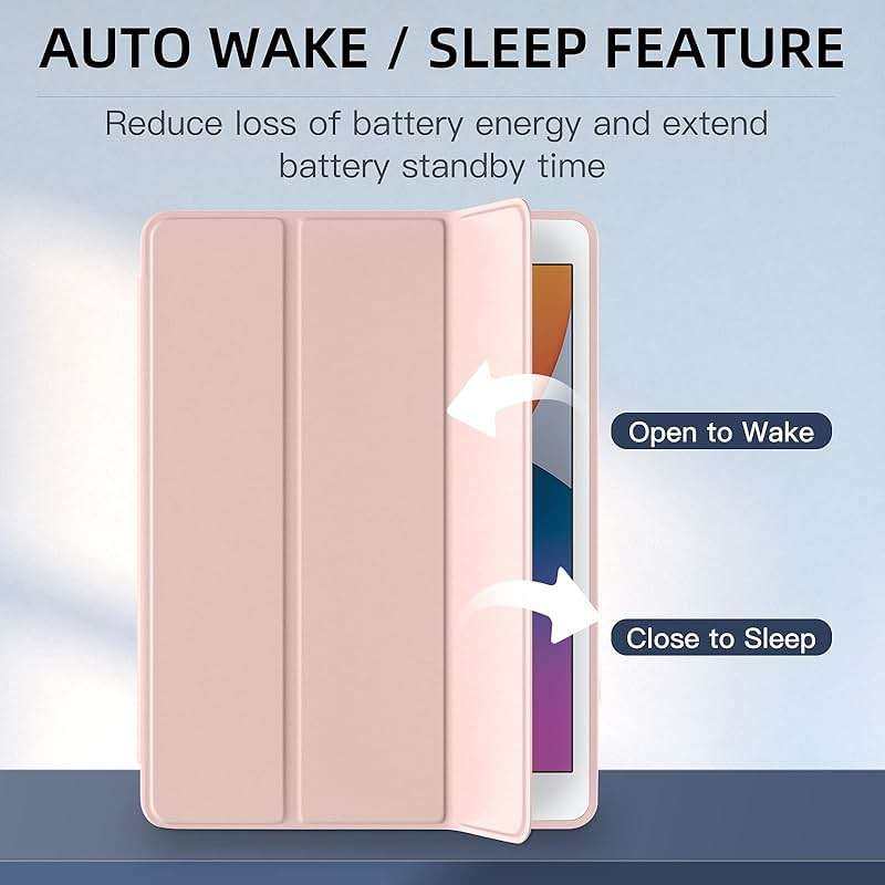 Mastten Compatible with iPad 9th/8th/7th Generation Case, for iPad 10.2 Inch Case with Pencil Holder, TPU Smart Stand Back Cover 2021/2020/2019, Auto Wake/Sleep, Rose Pink - Image 3