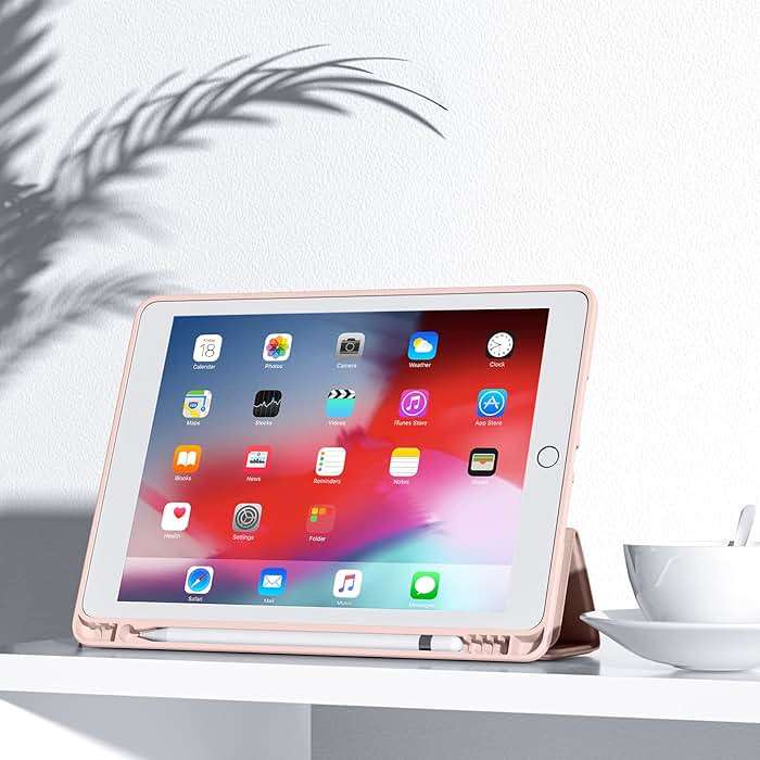 Mastten Compatible with iPad 9th/8th/7th Generation Case, for iPad 10.2 Inch Case with Pencil Holder, TPU Smart Stand Back Cover 2021/2020/2019, Auto Wake/Sleep, Rose Pink - Image 7