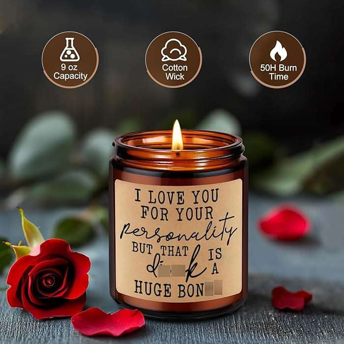 LEADO Candles for Men, Gifts for Boyfriend Fathers Day, I Love You, Husband Candle - Blue Collar Gifts for Men, BF - Funny Anniversary, Fathers Day, Birthday Ideas for Boyfriend, Husband, Fiance, Gay - Image 3