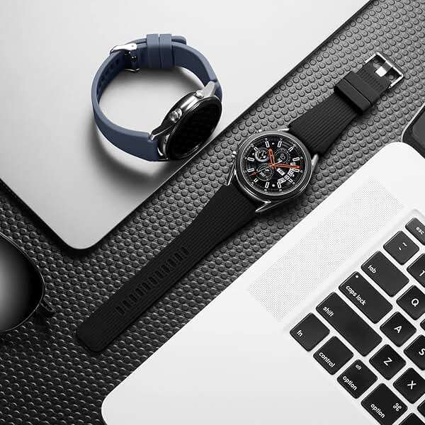 Lerobo [2 Pack Band Compatible with Samsung Galaxy Watch 3 45mm/Galaxy Watch 46mm Bands/Gear S3 Frontier, 22mm Smart Watch Band Silicone Casual Straps Accessories for Women Men Black/Blue Gray - Image 8