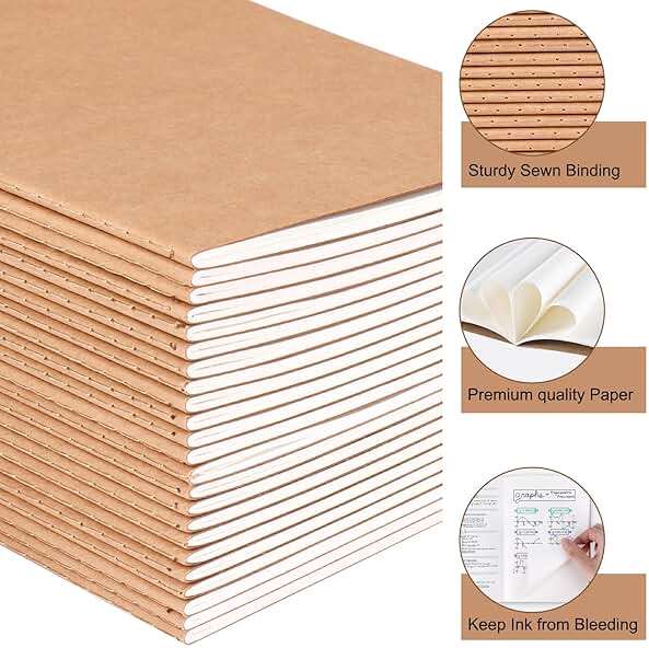 EOOUT 24 Pack Blank Kraft Notebooks, A5 Journals Notebook Bulk, Unlined Paper Sketchbooks, 8.3x5.5in 60 Pages Travel Journal Set for Journaling, Student, Kids, Writing - Image 3