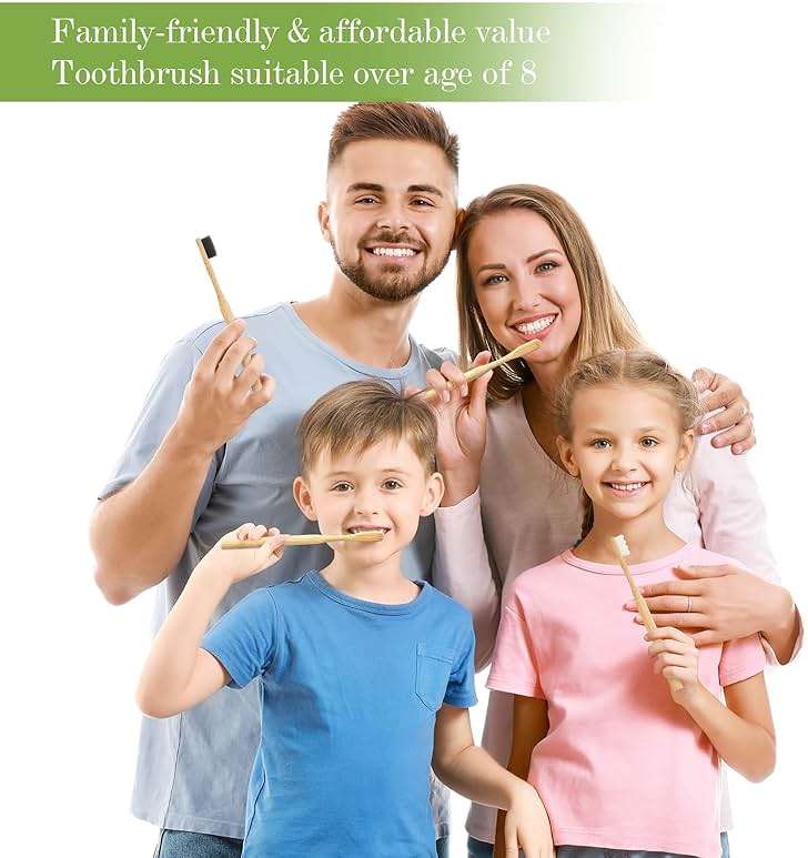 Daletu Extra Soft Bamboo Toothbrushes for Sensitive Gums, 20000 Extra Soft Bristle Toothbrushes for Adults, Eco-Friendly, Natural Wooden Organic Micro Nano Bamboo Bristle Toothbrush - 4 Pack - Image 7