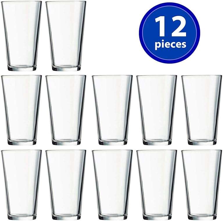 Drinking Glasses Set of 12-16 oz Glass Cups - Pint & Beer Glasses - Dishwasher Safe Water Glasses - Highball Tumblers - Image 7