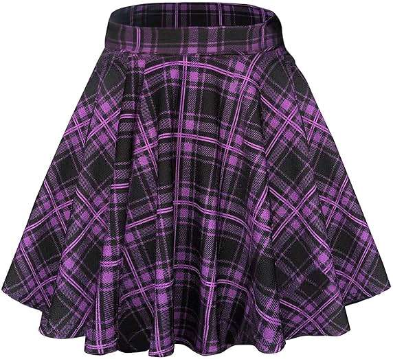 Urban CoCo Women's Basic Versatile Stretchy Flared Casual Mini Skater Skirt - Image 1