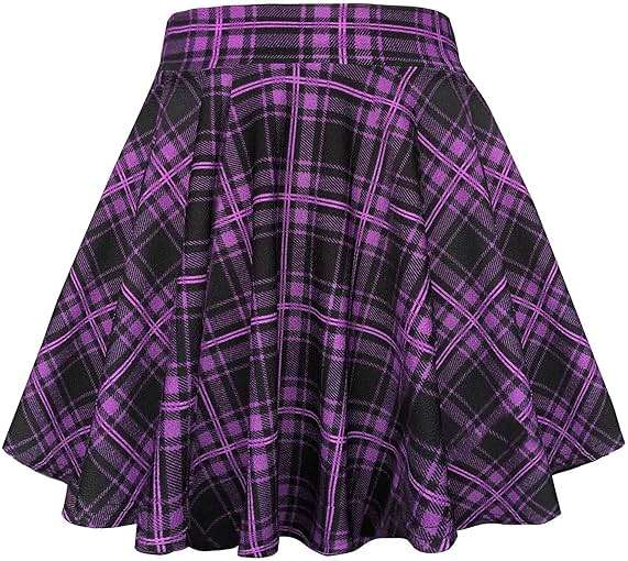 Urban CoCo Women's Basic Versatile Stretchy Flared Casual Mini Skater Skirt - Image 2