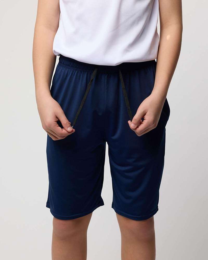 Real Essentials 5 Pack: Boys' Dry Fit Basketball Shorts for Youth Kids Teens - Athletic Running Soccer Sports with Pockets - Image 4
