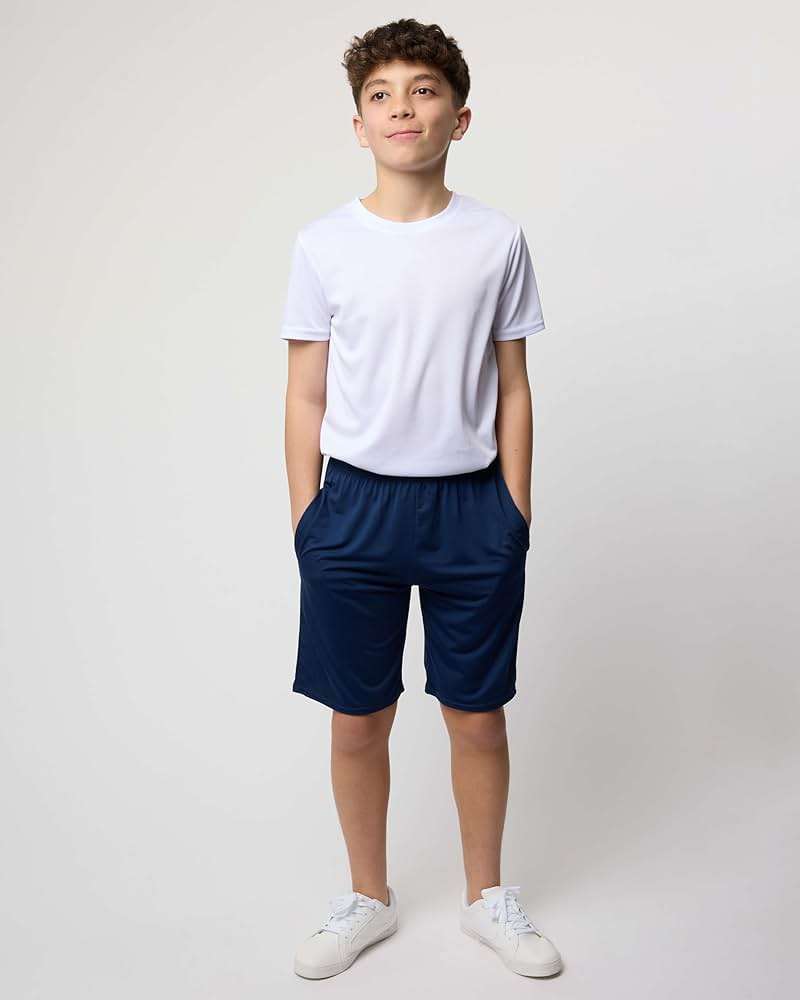 Real Essentials 5 Pack: Boys' Dry Fit Basketball Shorts for Youth Kids Teens - Athletic Running Soccer Sports with Pockets - Image 6