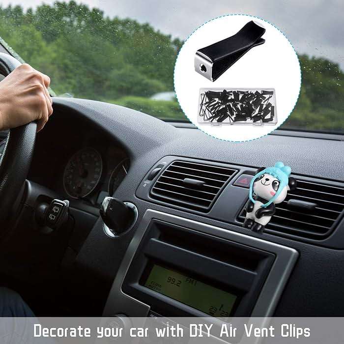 Frienda 60 Pcs Car Vent Clips for Freshies Bulk Square Head Air Conditioner Clips with 2 Storage Boxes, Durable Auto Air Outlet Perfume Holders for Car Decoration Accessories - Image 5