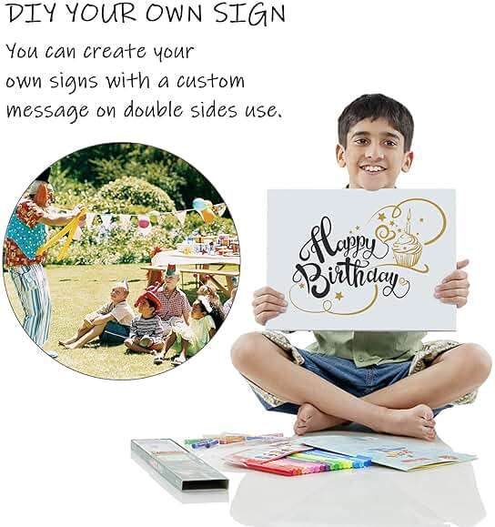 Blank Yard Lawn Signs, 4 Pack 18 x 12 Inches White Plastic For Happy Birthday,Garage Sale, Rent, Guidepost Decorations, Blank Lawn Signs With Stakes - Image 4