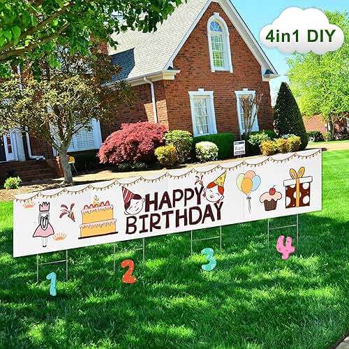 Blank Yard Lawn Signs, 4 Pack 18 x 12 Inches White Plastic For Happy Birthday,Garage Sale, Rent, Guidepost Decorations, Blank Lawn Signs With Stakes - Image 7
