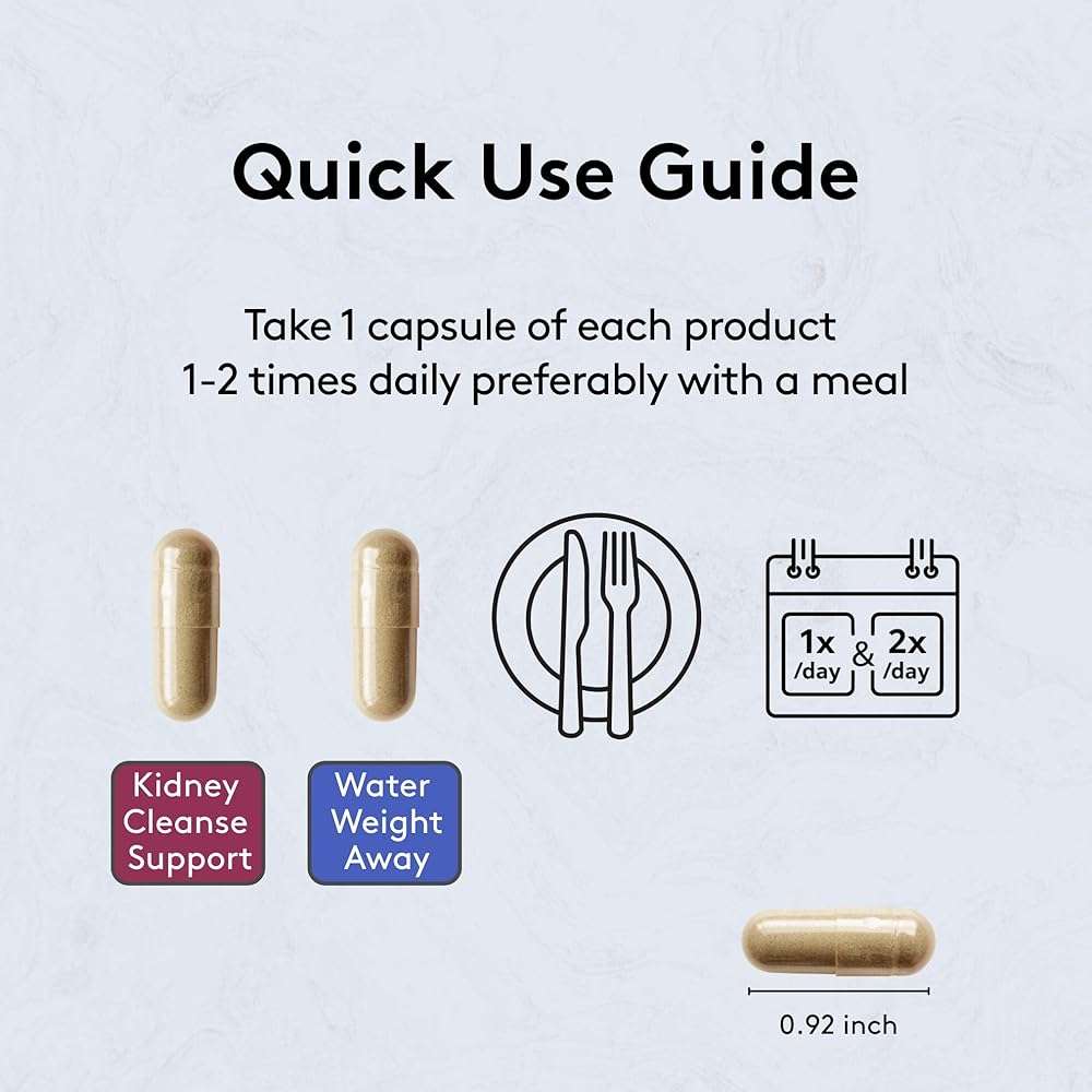 Youth & Tonic Gentle Body Cleanse & Detox – Clean Reset with Natural Flush & Diuretic Balance – 2PK: Kidney Cleanse Support + Water Weight Away, 60 Pills - Image 5