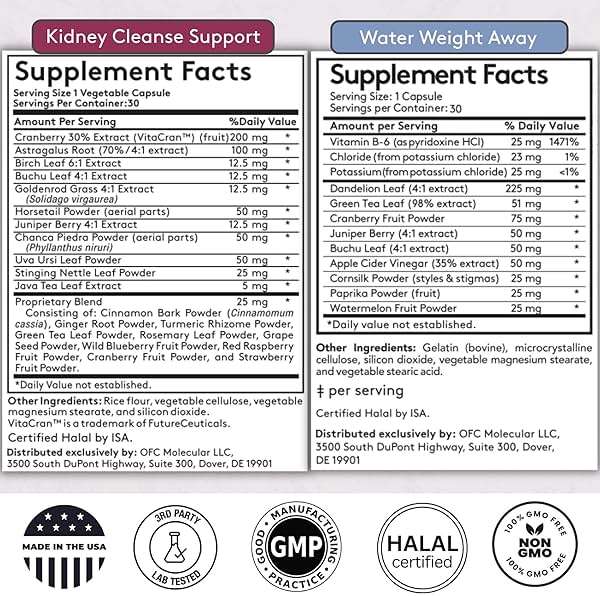 Youth & Tonic Gentle Body Cleanse & Detox – Clean Reset with Natural Flush & Diuretic Balance – 2PK: Kidney Cleanse Support + Water Weight Away, 60 Pills - Image 7