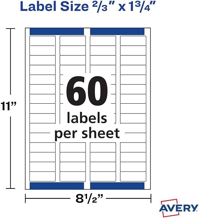 Avery Easy Peel Address Labels, Sure Feed, Permanent, White, 2/3" x 1-3/4", 2 Pack, 1,200 Labels Total (32133) - Image 3