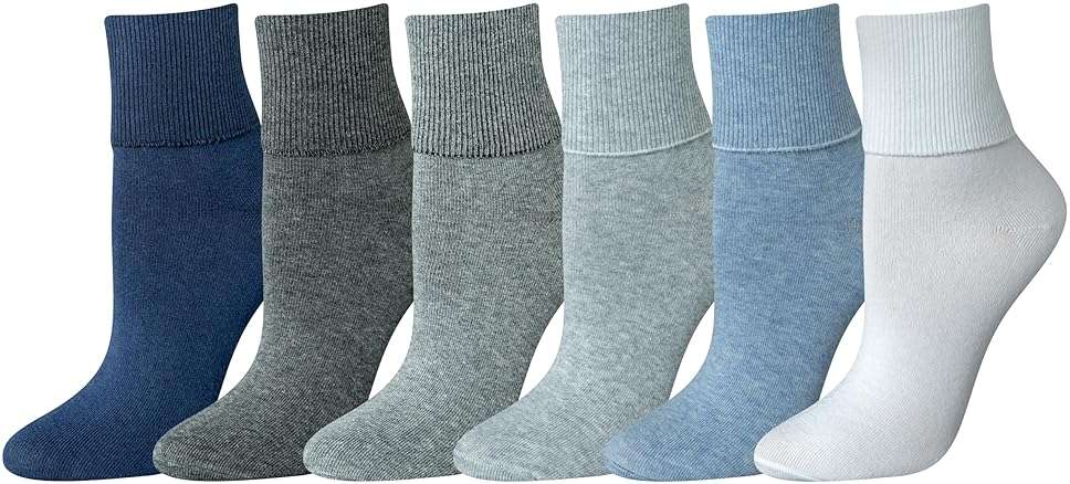 Amazon Essentials Women's Lightweight Cushioned Ankle Turn Cuff Socks, 6 Pairs - Image 1