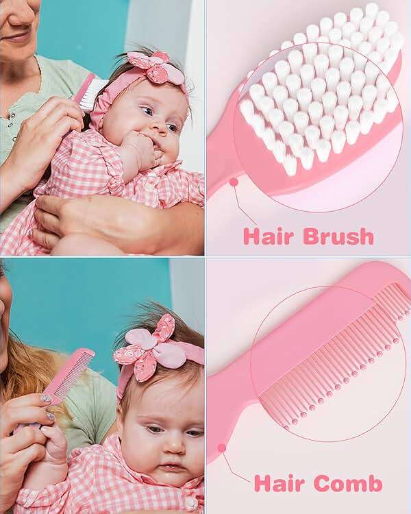 OTTOLIVES Baby Healthcare and Grooming Kit, 24 in 1 Baby Electric Nail Trimmer Set Newborn Nursery Health Care Set for Newborn Infant Toddlers Baby Boys Girls Kids Haircut Tools (0-3 Years+) (Pink) - Image 2