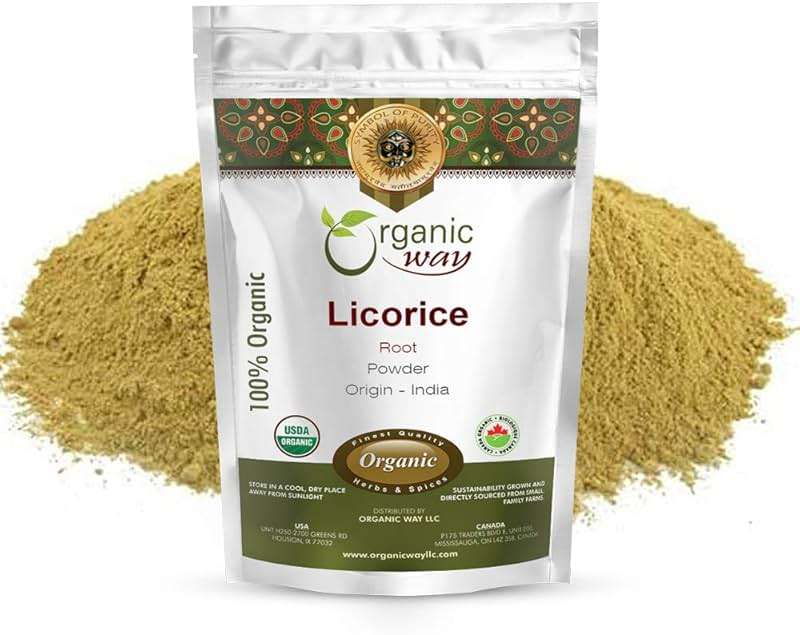 Organic Way Licorice Root Powder (Glycyrrhiza Glabra) - Herbal Tea | Kosher & USDA Certified | Vegan, Non-GMO & Gluten Free | Tested for Heavy Metal and Purity | 100% Raw from India | 1LB / 16Oz - Image 1