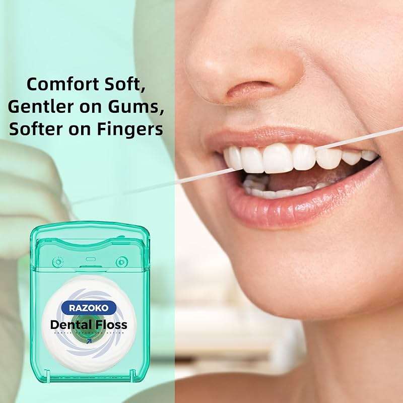 RAZOKO Coconut Oil Expanding Dental Floss - Gentle on Teeth & Gums, Kid-Friendly, Waxed, Light Mint Flavor, PTFE & PFAS Free, 4 Spools (220 Yd Total) - Image 5