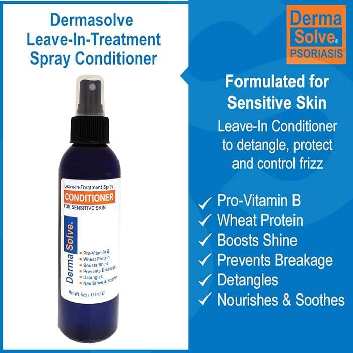 Dermasolve Psoriasis Leave-In-Treatment and Styling Spray Conditioner for Seborrheic Dermatitis, Sensitive Skin, Detangle, De-Flake, Soothing Anti Dandruff, Dry Scalp Repair for Damaged Hair - Image 2