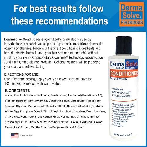 Dermasolve Psoriasis Conditioner - Soothing Anti Dandruff, Seborrheic Dermatitis, Sensitive Skin, Flaky, Itchy, Dry Scalp & Damaged Hair Repair - Image 3