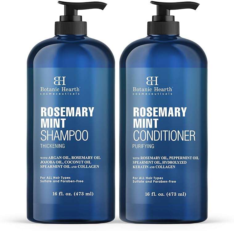 Botanic Hearth Rosemary Mint Shampoo and Conditioner Set, Thickening Formula, Promotes Hair Growth and Scalp Health Sulfate Free & Paraben Free, for Men & Women | 16 fl oz each - Image 1