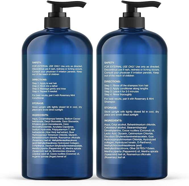 Botanic Hearth Rosemary Mint Shampoo and Conditioner Set, Thickening Formula, Promotes Hair Growth and Scalp Health Sulfate Free & Paraben Free, for Men & Women | 16 fl oz each - Image 2
