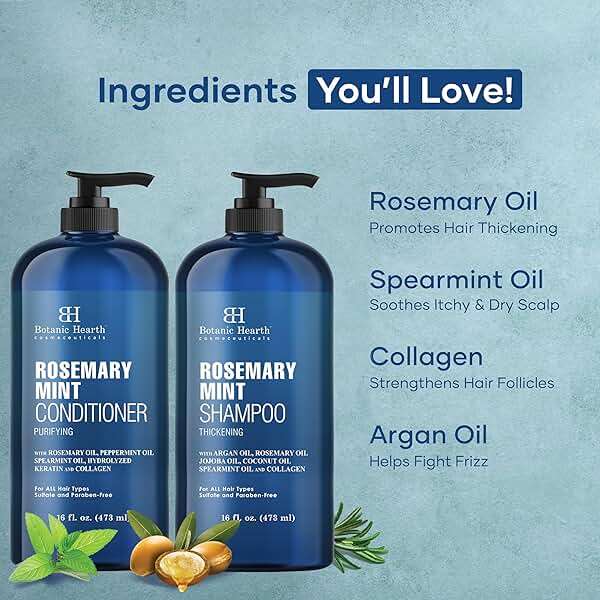Botanic Hearth Rosemary Mint Shampoo and Conditioner Set, Thickening Formula, Promotes Hair Growth and Scalp Health Sulfate Free & Paraben Free, for Men & Women | 16 fl oz each - Image 3