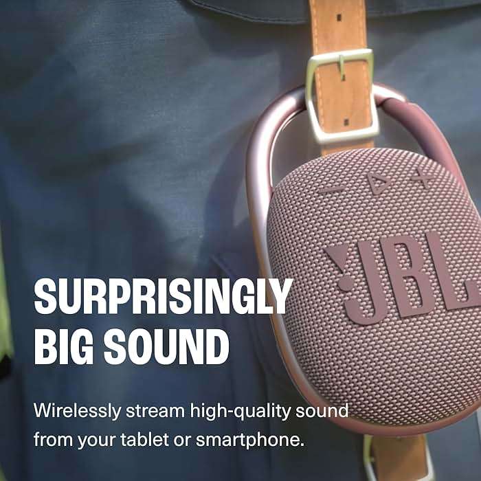JBL Clip 4 - Portable Mini Bluetooth Speaker, big audio and punchy bass, integrated carabiner, IP67 waterproof and dustproof, 10 hours of playtime, speaker for home, outdoor and travel (Black) - Image 4