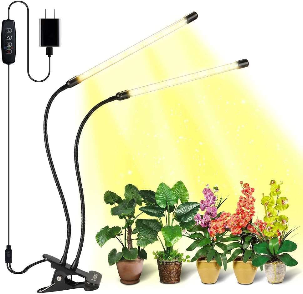 bseah Grow Light Plant Lights for Indoor Plants, Full Spectrum Plant Grow Lamp, 10 Dimmable Levels, Auto ON & Off with 3/9/12H Timer - Image 1