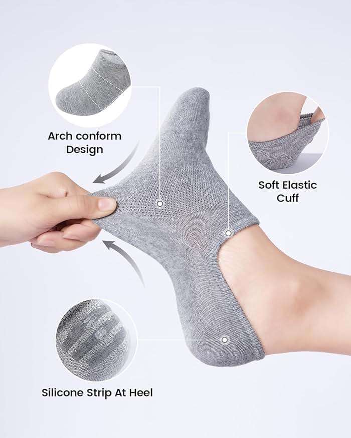 IDEGG No Show Socks Women & Men Low Cut Ankle Short Anti-slid Athletic Running Casual Invisible Liner Socks - Image 3