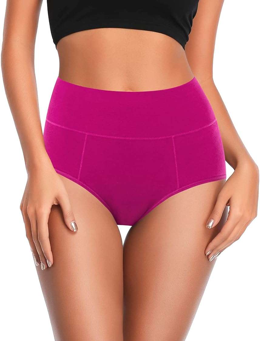 ASIMOON Tummy Control High Waisted Underwear for Women Cotton Plus Size Full Coverage Panties Ladies Briefs - Image 2