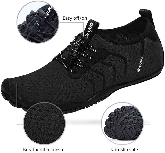 Racqua Water Shoes Quick Dry Barefoot Beach Aqua Sport Swim Surf Pool Hiking Diving Walking for Men Women - Image 3