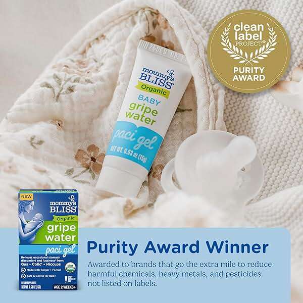 Mommy's Bliss Organic Gripe Water Pacifier Gel for Newborns, Infant Gas, Colic & Fussiness*, Age 2 Weeks +, 0.53 Oz (45 Servings) - Image 5