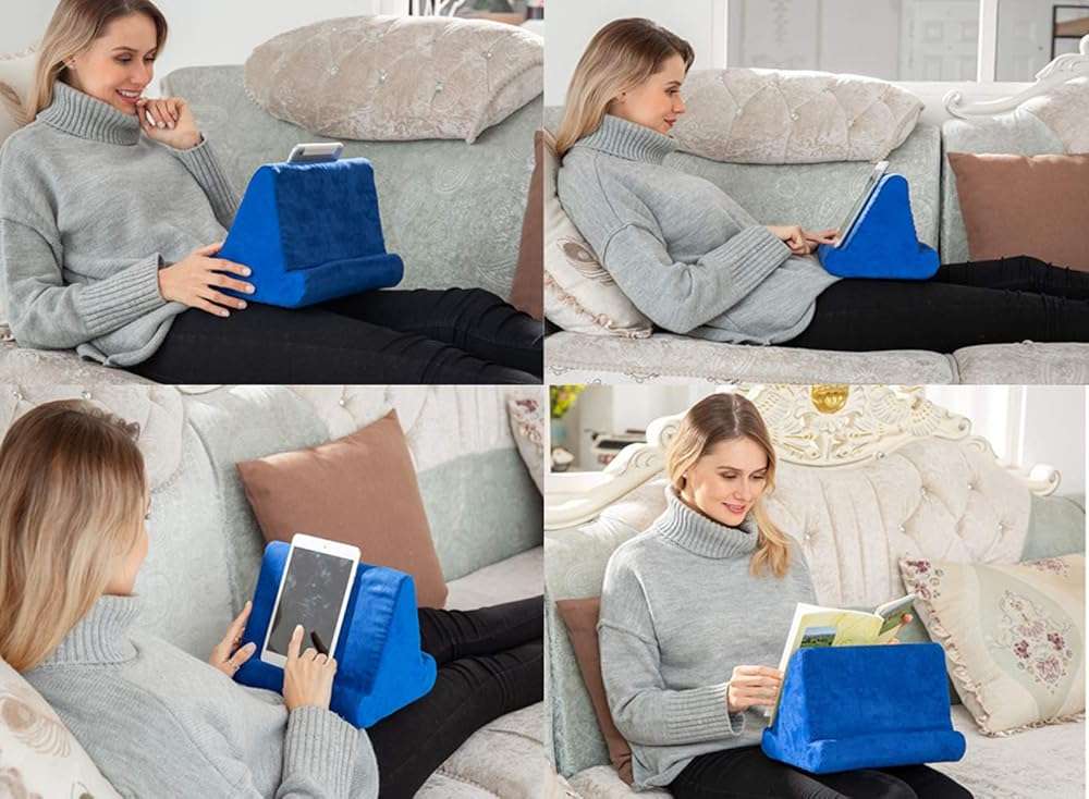 SoSickWithIt New Compressible Tablet Stand Pillow Holder Multi Angle Soft Cushion Pillow Stand for iPad Tablet Book and E-Reader (Little Gray) - Image 5