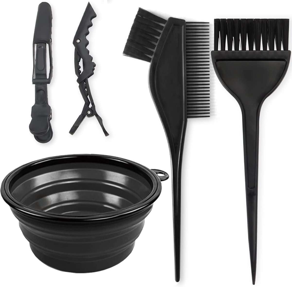 Yexixsr 5Pcs Professional Salon Hair Coloring Dyeing Kit, Hair Bleach Dit Hair Coloring Products with Hair Dye Brush, Hair Color Bowl, Hair Clips - Image 1