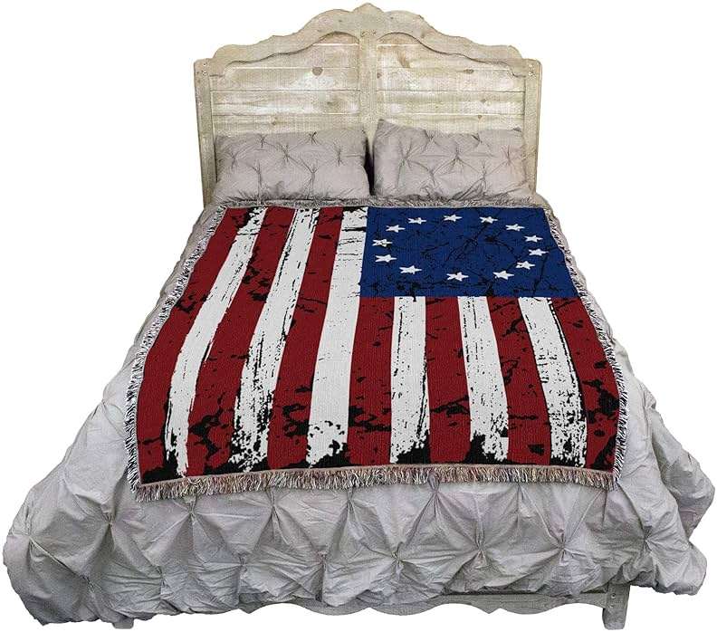 Pure Country Weavers United States Betsy Ross 13 Colonies American Flag Blanket - Gift Tapestry Throw Woven from Cotton - Made in the USA (72x54) - Image 4