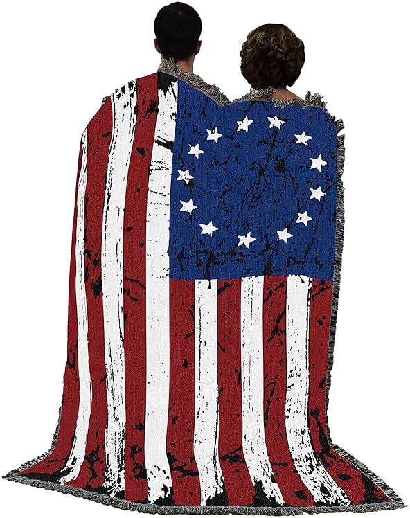 Pure Country Weavers United States Betsy Ross 13 Colonies American Flag Blanket - Gift Tapestry Throw Woven from Cotton - Made in the USA (72x54) - Image 5