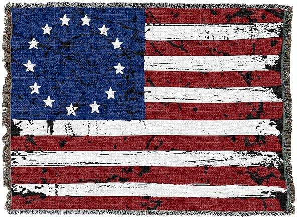Pure Country Weavers United States Betsy Ross 13 Colonies American Flag Blanket - Gift Tapestry Throw Woven from Cotton - Made in the USA (72x54) - Image 6