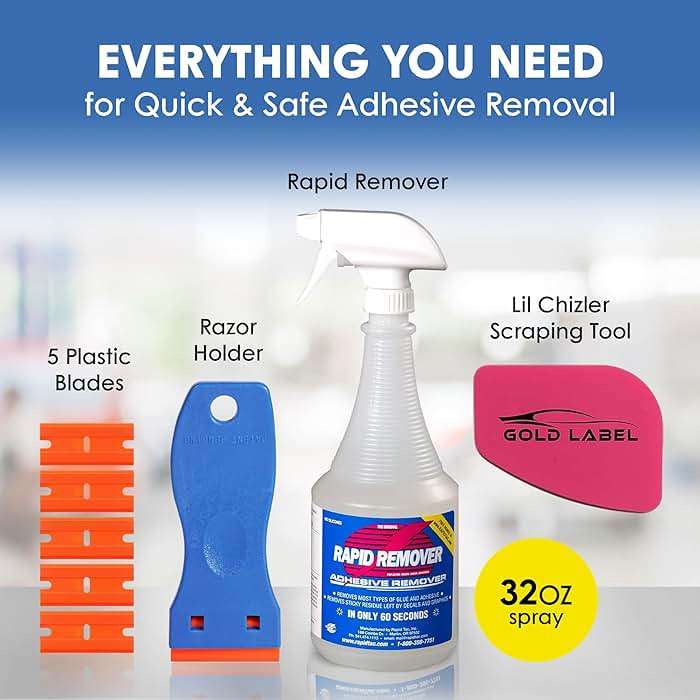 RapidTac Rapid Remover Adhesive Remover Kit with Lil Chizler and Plastic (32oz. Kit) - Image 3