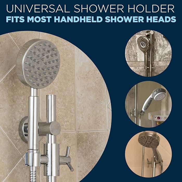 HammerHead Showers® Solid Metal 27.5 Inch Shower Slide Bar for Hand Held Shower Heads, Chrome | Adjustable Height Showerhead with Hose Rail System | Easily Adjust Height & Angle of Handshower - Image 5